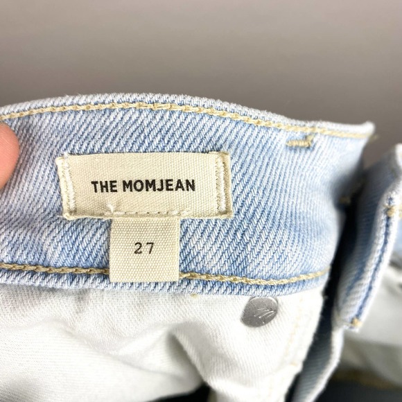 NWT Madewell The Mom Jean High Waist Ripped Distressed Raw Hem Jeans Size 27 - Picture 11 of 12